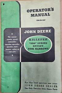 Grada de disco desplazada manual de operador OM-K2-1247 John Deere Killefer serie 200 - Imagen 1 de 3