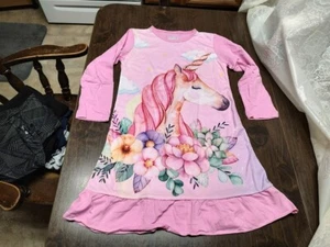 New ZebZoo Unicorn Long Sleeved Pack Of 2 Nightgowns Size Girl's XL 8/9 Years - Picture 1 of 5