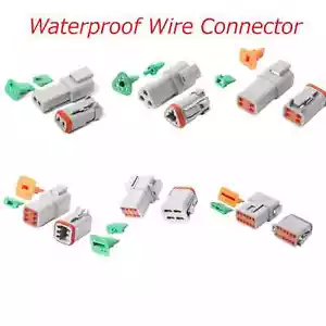Kit de conectores de cable de crimpado impermeables Deutsch DT 2-12 pines 14, 16 AWG montado - Imagen 1 de 37