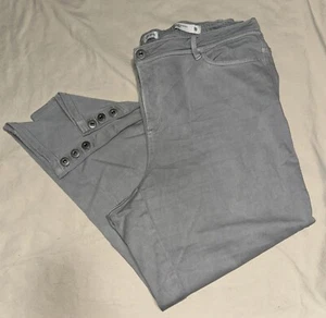 J. Jill Authentic Fit Slim Ankle Hose - grau Denim Knopfmanschette - Damengröße 18 - Bild 1 von 4
