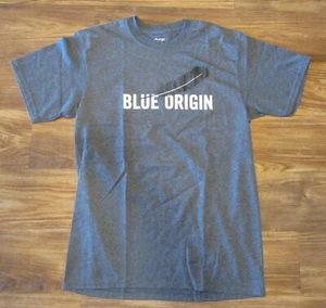 Blue Origin Adult T-Shirt, Vintage, Gray with Black Feather, Cotton, NEW - Picture 1 of 4