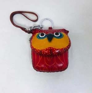 Hand Crafted Leather Owl Coin Purse Wristlet Welcome To Las Vegas - Picture 1 of 11