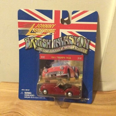 2000 Johnny White Lightning British Invasion RED 1961 Triumph TR3A Chase Car New - Image 1 of 4