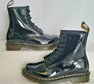 Dr. Marten Womens 1460 Patent Leather Black Boots Size 6 - Picture 1 of 5