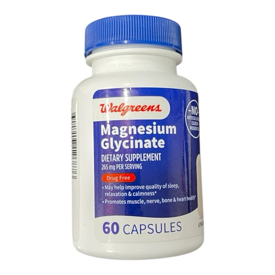 Walgreens Magnesium Glycinate 265 mg Capsules - 60.0 ea