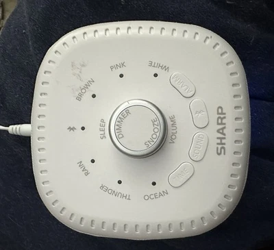 Sharp Alarm Clock Dream Caster Sound Machine White Tested Blue Tooth Speaker - Image 1 of 3