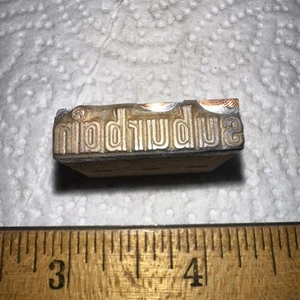 Printing Block ( Suburban ) Brass on Lead - Picture 1 of 5
