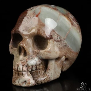 2,0 Zoll australischer Hornstein Brekzien handgeschnitzter Kristallschädel, realistisch, Heilung - Bild 1 von 7