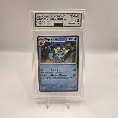 Pokemon SV Black Star Promo Vaporeon Cosmos Holo 168 AGS GEM MINT 10 - Image 1 of 2