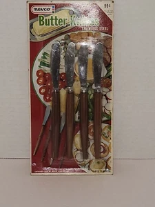 Vintage NEVCO NOS Buttermesser Edelstahl Teakholzgriffe 1968 Japan  - Bild 1 von 10