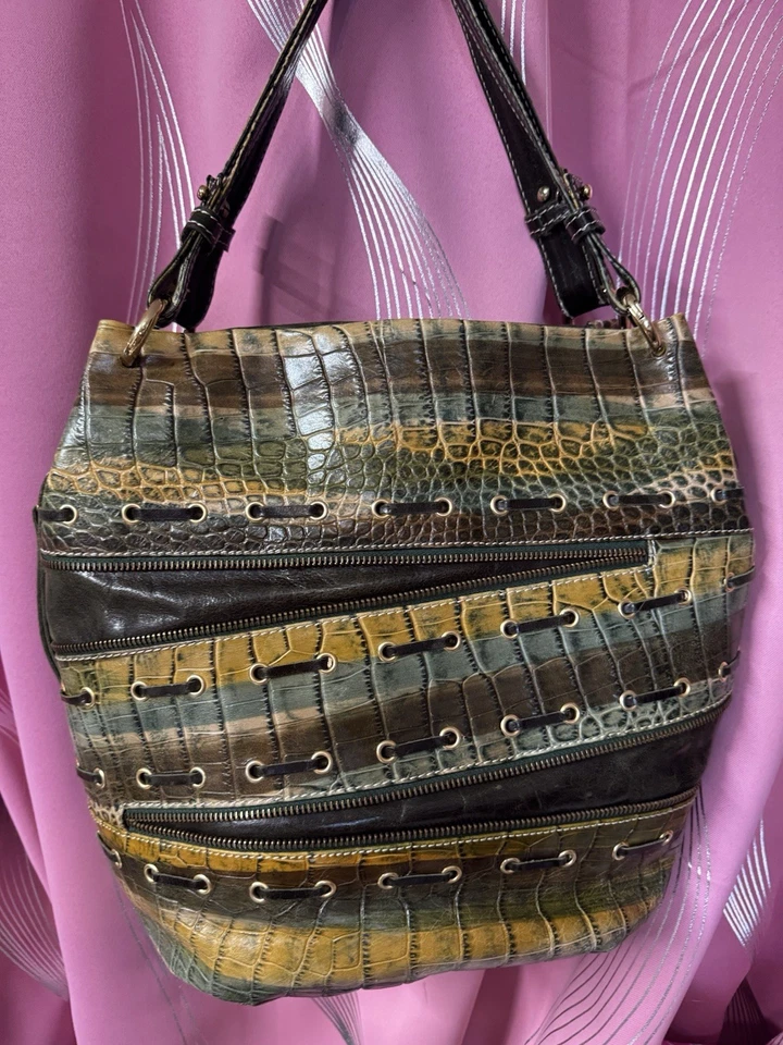 Bolso de hombro vintage Marco Buggiani Italia cuero piel de serpiente para mujer Foto 1 de 4