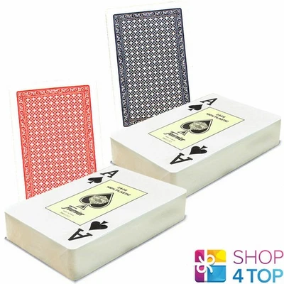 2 baralhos Fournier 2826 ponte 100% plástico cartas de pôquer cassino jumbo 1 azul 1 vermelho - Imagem 1 de 4