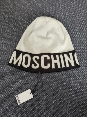 Berretto MOSCHINO in maglia con logo bianco e nero - Immagine 1 di 4