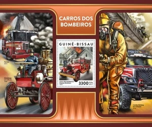 Guinea-Bissau - 2017 Fire Trucks - Stamp Souvenir Sheet - GB17304b - Picture 1 of 1