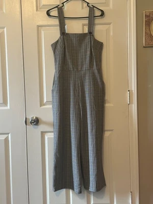 Bebop 格子工作服,连身裤,女士中号,背面拉链,前袋。 — 第 1/4 张图片