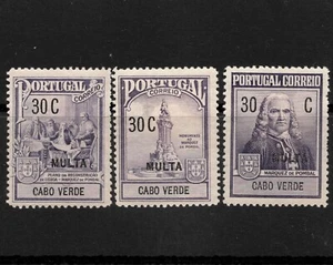 Afi:CV IPP1/CV IPP2/CV IPP3 1925 Portugal CABO VERDE MULTA ,  MH - Picture 1 of 2