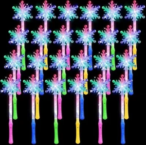 24 Pcs Glow Snowflake LED Wands, Light up Princess Wands Toy Costume Accessories - Picture 1 of 6