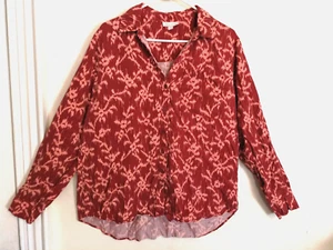Knox Rose Damen Bluse L Burgunderrot Rosa Knopfleiste Shirt Taschen Langarm - Bild 1 von 5
