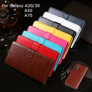 For Samsung Galaxy A20 A30 A50 A51 A70 A71 Leather Wallet Flip Case Card Cover - Picture 1 of 13
