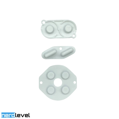 NERDLEVEL GameBoy Classic Gummi Pads Tasten Knöpfe Tastengummi Buttons Game Boy DMG Weiß