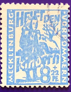 SBZ 1949 Mecklemburgo-Pomerania Occidental caso de impresión Mi-Nr 27 sellado - Imagen 1 de 3