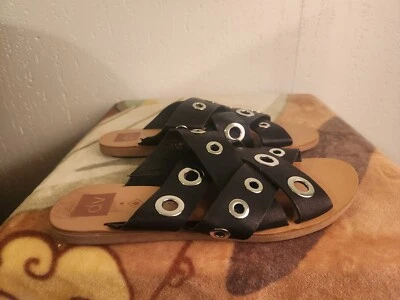 DV Dolce Vita 女式 10 码黑色圆圈交叉懒人凉鞋 #42 — 第 1/4 张图片