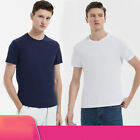 New Men's Mercerized Cotton T-shirt Crew Collar Short Sleeves Casual Basic Tops