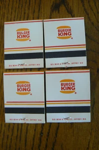 4 Vintage Burger King Matchbooks Matches Home Of The Whopper FREE US SHIP - Picture 1 of 6
