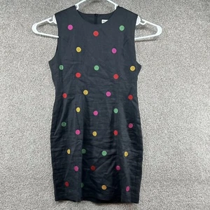 Tracy M. Damen Kleid Gr. 10 Schwarz Mehrfarbig Gepunktet Reißverschluss Ärmellos - Bild 1 von 9