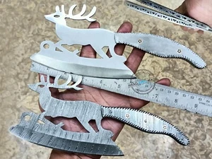 2 Stück Custom Made Damast & Hartstahl Hirsch Form Hackbeil Axt Messer (3031) - Bild 1 von 3