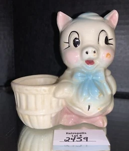 Maceta de cerdo Shawnee cerámica azul vintage - Imagen 1 de 9