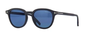 TOM FORD PAX FT0816 02V Sunglasses Matte Black Frame Blue Polarized Lenses 51mm - Picture 1 of 6