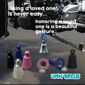 NEW! MOTORCYCLE CREMATION URN/GREMLIN, GUARDIAN BELL PET URN BELLS FLAT BLACK - Picture 1 of 6