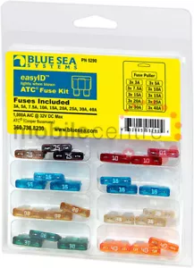 Easy Id 31 pezzi ATC Kit fusibili lama standard illuminata blu mare 5290 3A - 40 A - Foto 1 di 1