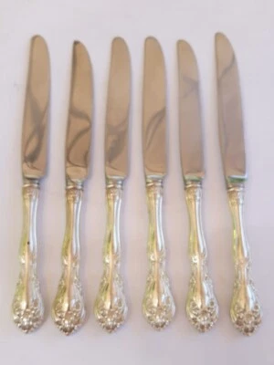 Cuchillos Alvin Sterling para cubiertos Chateau Rose seis Foto 1 de 3