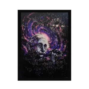 Albert Einstein Holz gerahmt strukturiert Sammlerstück Kunst Bild Druck - Bild 1 von 5