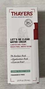THAYERS Let's Be Clear Water Cream, Azelaic/Hyaluronic Acid/ Licorice, 2.5 Fl Oz - Picture 1 of 1