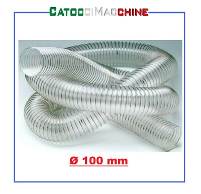 TUBO FLEX ASPIRAZIONE POLIURETANO CON SPIRALE IN ACCIAIO RAMATO Ø 100 mm - Immagine 1 di 2