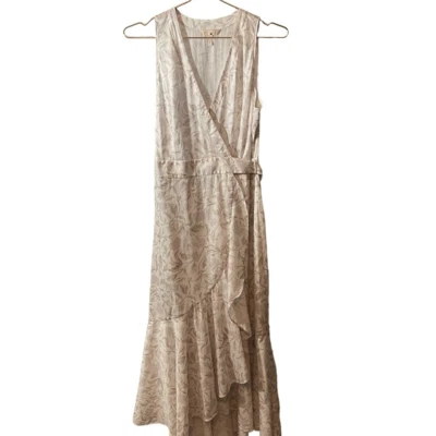 Платье миди Rebecca Taylor без рукавов с цветочным рисунком хлопковое с оборками размер 2 - Изображение 1 из 4