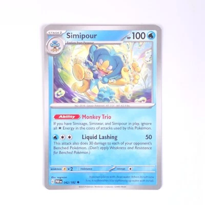 Simipour 042/182 Pokemon SV04: Paradox Rift Uncommon NM - Image 1 of 2
