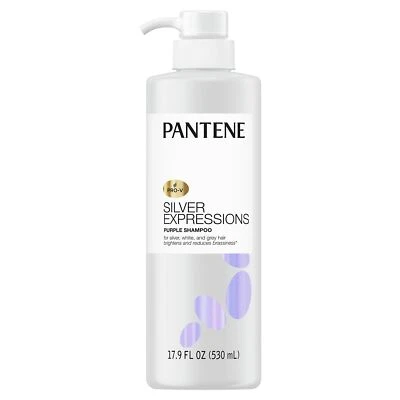 Pantene Pro V Silver Expressions Purple Shampoo 17.9 Oz Brightens Silver Hair - Image 1 of 4
