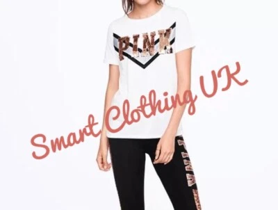 Victoria’s Secret Pink Sequin Bling Perfect Crew TEE (RRP £35)