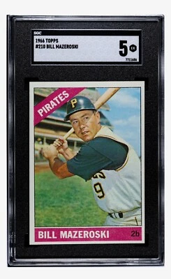 1966 Topps - #210 Bill Mazeroski Hof Pittsburgh Pirates SGC 5 Beauty - Image 1 of 2