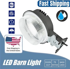 LED Yard Light 75W 8400LM Dusk to Dawn Photocell Outdoor Security Area Lighting - Picture 1 of 16