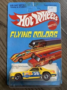 Rara tarjeta sellada 1974 Redline Hot Wheels Flying Colors Monte Carlo 7660 - Imagen 1 de 12