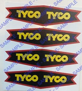 TYCO R/C Antenna Flag Vinyl Decals! Taiyo/Tyco Sticker Set Of 4 Flags!! (YELLOW)
