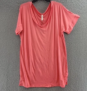 24seven Comfort Apparel Plus Size Loose Fit T-Shirt Dress Women's 2X Pink S/S - Picture 1 of 15