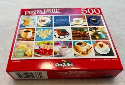 Puzzle 500 Piece Crazart Colorful Coffee Pastry Good Morning Flowers 18.25x11”. - Image 1 of 4