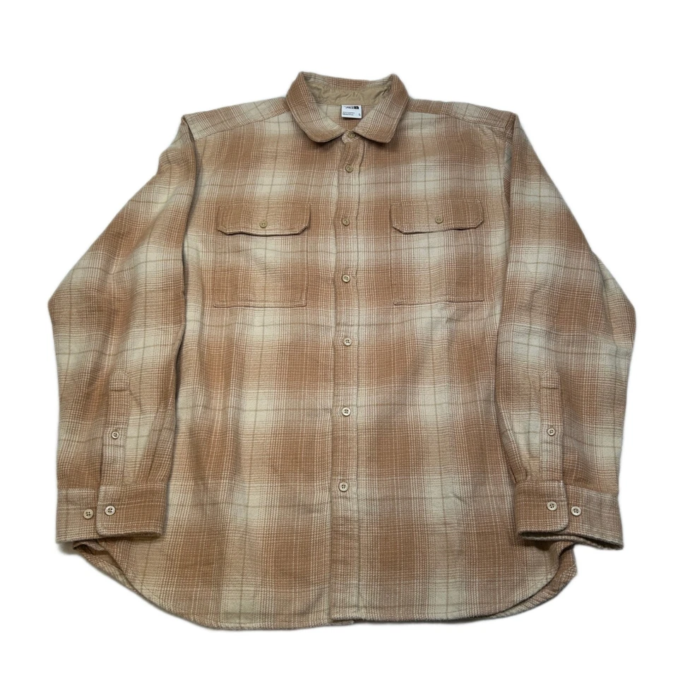 The North Face Flannel Shirt Mens XL Brown Plaid Button Up Long Sleeve - Image 1 of 4