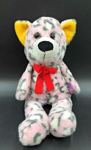 CASA BLANCA OCIO PATAS ROSA BLANCO TIGRE GATO 13” EDREDÓN DE FELPA CON LAZO ROJO - Imagen 1 de 4